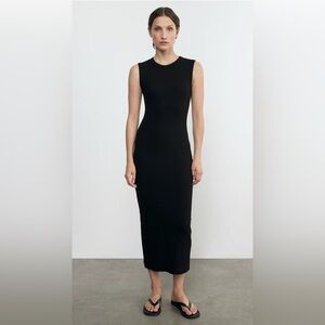 Enza Costa - Black Textured Knit Sleeveless Maxi Dress– Size M